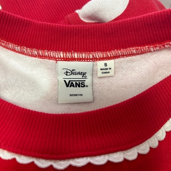 Vans Disney Mickey's 90th Birthday Mini Mouse Polkadot Fleece Sweatshirt S-M - Picture 10 of 16